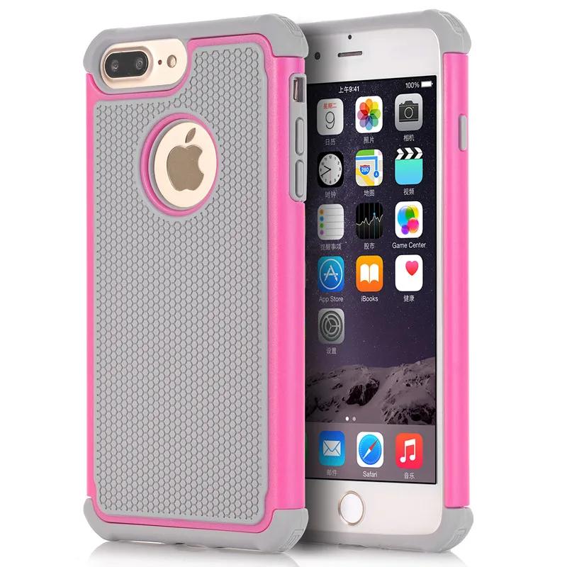 Case for iPhone 6 6S 7 Plus,PC+TPU Dual Protection Full-Body Protect Case for iPhone 7 Shockproof Cover Shell w/Screen Protector