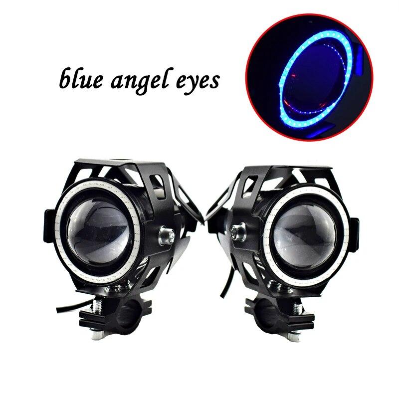 Motorcycle LED 12v 125w Headlights Car Spotlights 6000k Motorbike Work Head Lamp LED Angel Eye Lights Fog Lamp