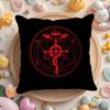 F-Fullmetal A-Alchemist Cushion Cover Linen Organic Fabric Double-Sided Printing Breathable Pillow Case Sofa Home Decor Gift