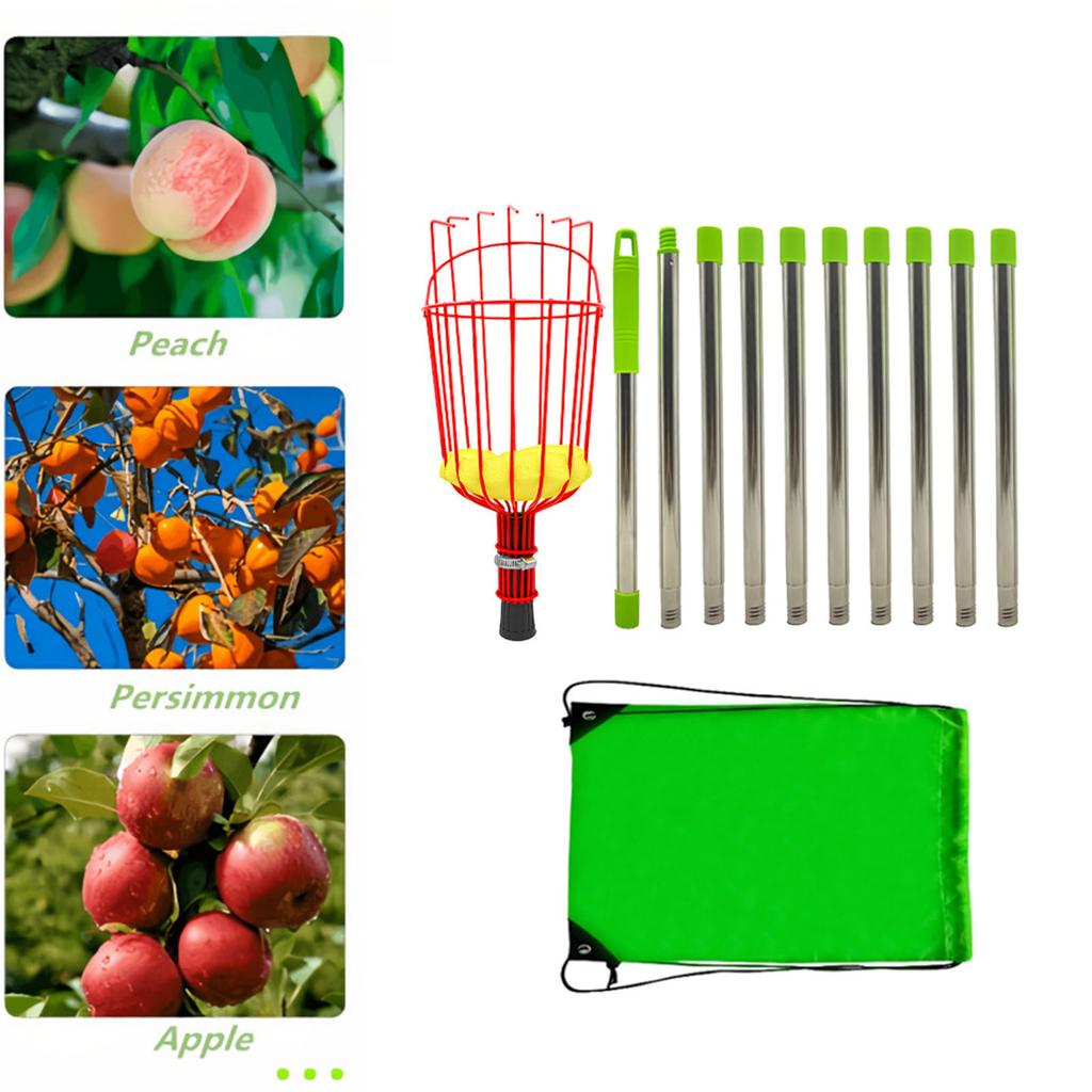 Fruit Pick Basket Telescoping Pole Tool Fruit Picking Equipment for Garden