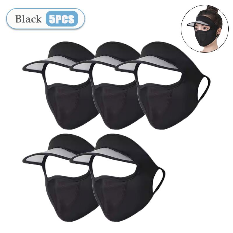 1-20PCS Women‘s Summer Ice Silk Sun Hat with Full Face Mask Breathable UV Protection Lightweight Washable for Outdoor Travel