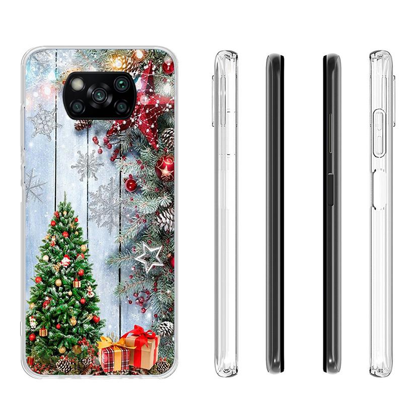Frohe Weihnachten Baum Schnee Handyhülle Für Xiaomi Poco X7 X6 X5 Pro F7 Ultra Redmi 15C 15 13C 13 12C 12 10 10A 10C 9 9A 9C 9T Hülle