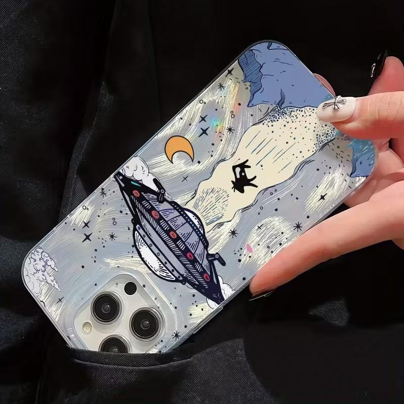 Phone Case for Tecno Spark Slim 30c 20c 10 Go Camon 40 30 20 itel A60 A70 A48 RS4 P36 S23 Premier Pro 4G 5G Cover UFO Pattern