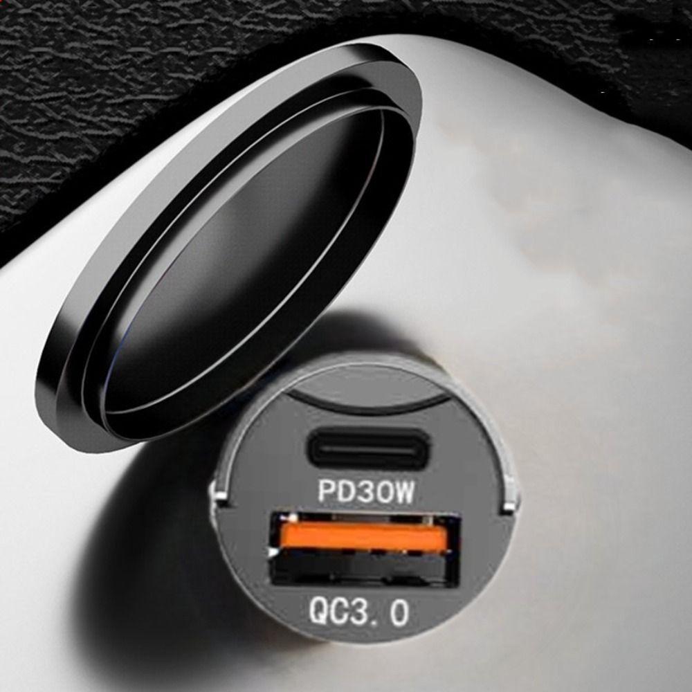 PD30W+QC3.0 Car Super Charge Ultra-Fast USB-A/USB-C Lighter Adapter  Car Use