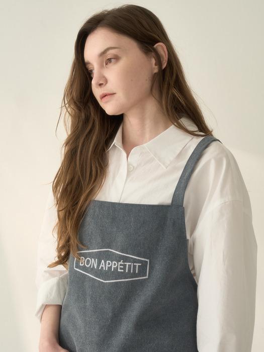 Холщовый фартук DECOVIEW с вышивкой букв beige