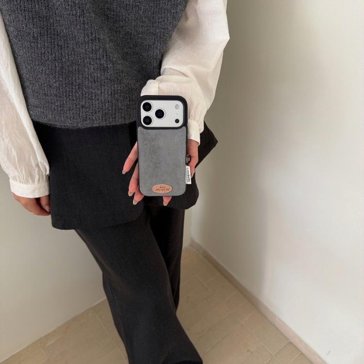 Autumn/Winter Retro Solid Suede Plush iPhone 17 Pro Max/16P/15/14 Case