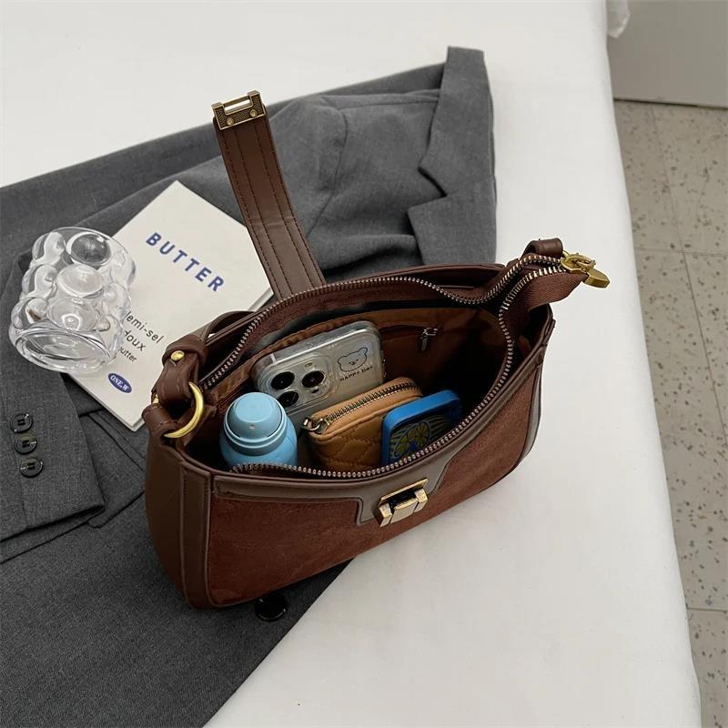 Retro Feminine Shoulder Bag Monochromatic Crossbody Bags Luxury Feminine Bags Simple and Elegant High Quality Korean Style New