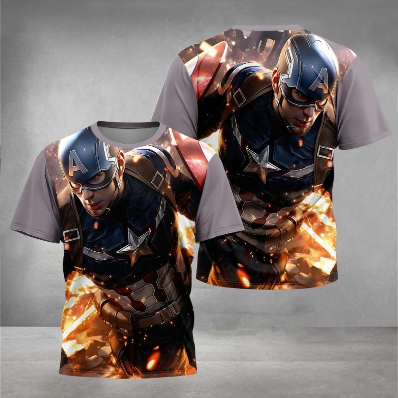 Men'S 3D Cyber Samurai Girl Themed Print T - Shirtsoft Polyester Fabric Summer Round Neck T-Shirt Regular