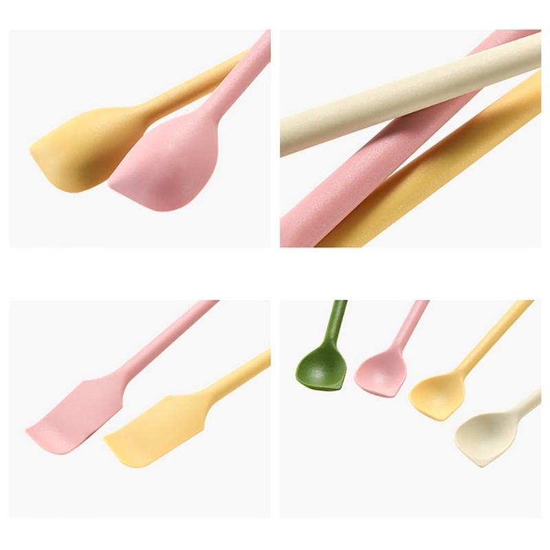 1 st Silikonspatel Värmebeständig Långt Handtag Dubbelsidig Skrapa Med Sked Syltspatlar Kökspryl Kökstillbehör