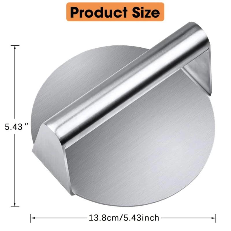 Household Stainless Steel 304 Burger Press Square and Round Meat Presser Meat Pressing Tool Burger Patty Press Plate 4