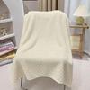Korean Style Light Yellow Polka Dot Flannel Nap Blanket