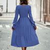 Women's Casual Fashion Sexy Slim Fit Long Sleeve Mid Length With Waist Closed Dress