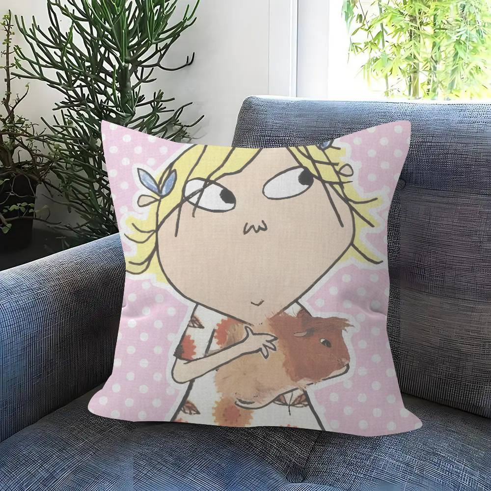 Cushion Cover Car Throw Pillow Case For Sofa Car Christmas Gift Anime C-Charlies L-Lola