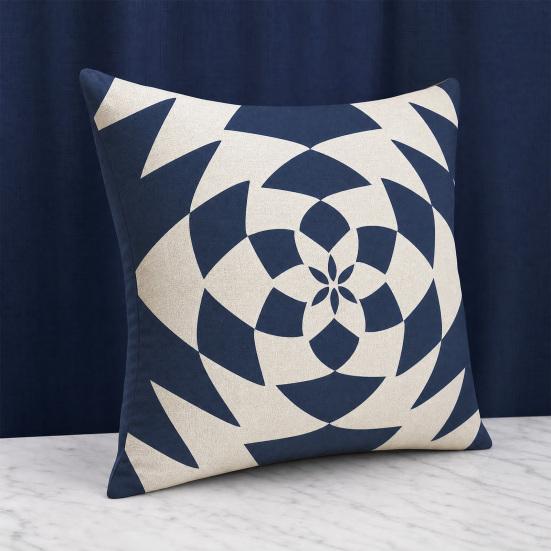 Geometric Pillow Cover, Washed Linen Look Throw Pillow Case with Hidden Zipper, Minimalist Cushion Cover for Sofa, Bed, Office, Cozy Home Decor