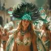 Colorful Feather Headpiece Brazilian Carnival Feather Headdress Stage Headpiece  Carnival Events