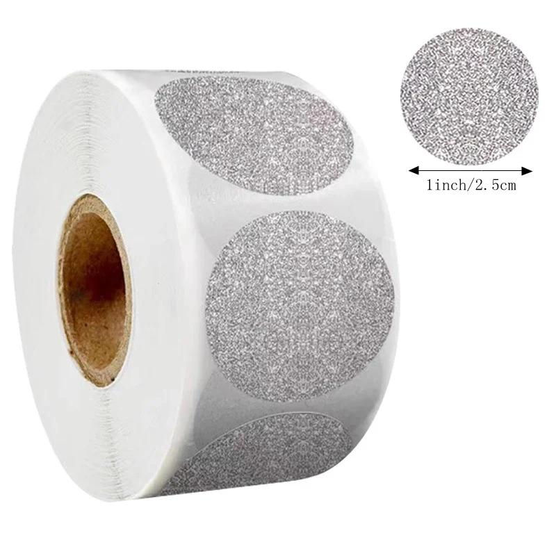 300pcs/roll Exquisite Silver Shiny Dot Heart Shaped Stickers Seal Labels for Gift Package Glitter Card Handmade Decoration