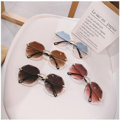 Sunglasses Gradually Change Color Polygonal Sunglasses Big Face Thin Trend