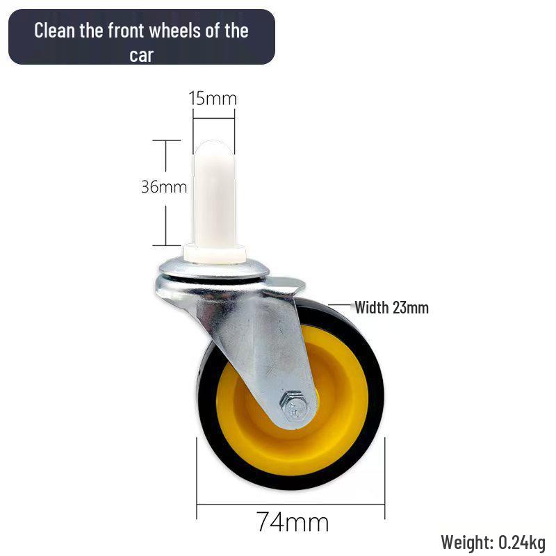 Baiyun 120L Large Outdoor Trash Can with Rubber Wheels for Commercial Use Cleaning Cart Big Wheel (Yellow)