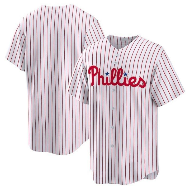 Philadelphia Phillies Mens Embroidered Baseball Jersey Fan Tee Cotton Long Sleeve Top Fall