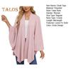 Cloak Tops Women Solid Color Batwing Sleeve Style Shawl Coat Mid-Length Cross Design Cloak Style Blouse