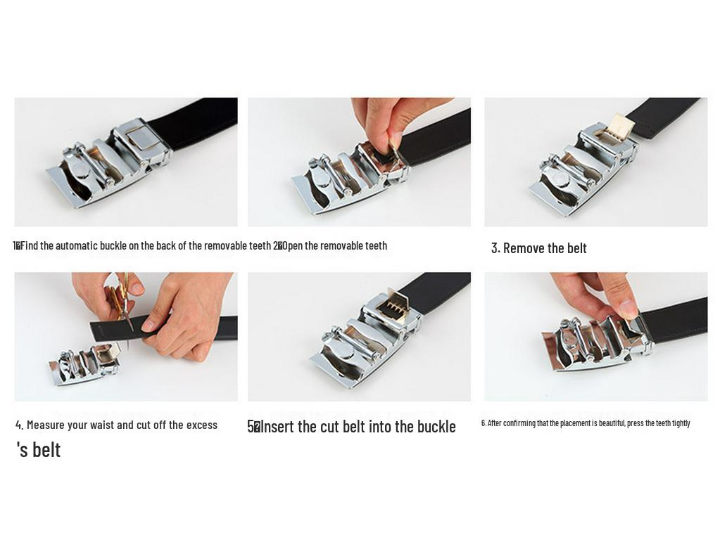 Men's High-End Genuine Leather Automatic Buckle Belt