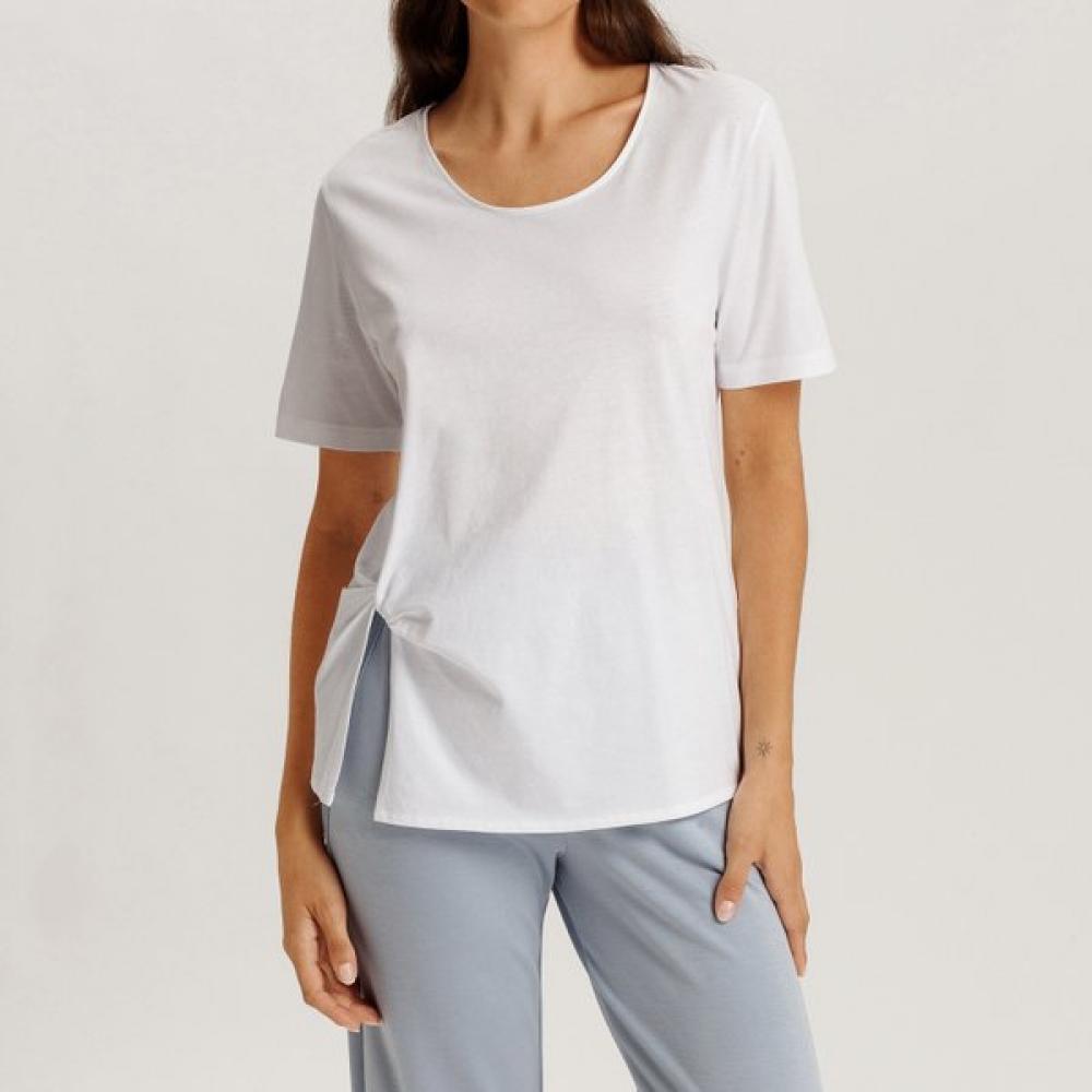 HanRo Cotton R Neck Top natuRal shiRt  78402 White  Sea bReeze white/XS