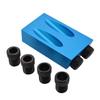 15° Blue Woodworking Pocket Hole Jig with Three-Pointed Drill Locator and F Clamp