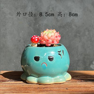 New Succulent Pot Flowerpot Hand-painted Ceramic Plant Flowerpot Creative Cute Octopus Shaped Flowerpot Home Decor