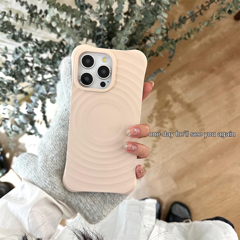 Ripple Pattern Shockproof For Magsafe Case For iPhone 15 14 13 12 11 Pro Max Plus Wave Magnetic Wireless Charger Cover