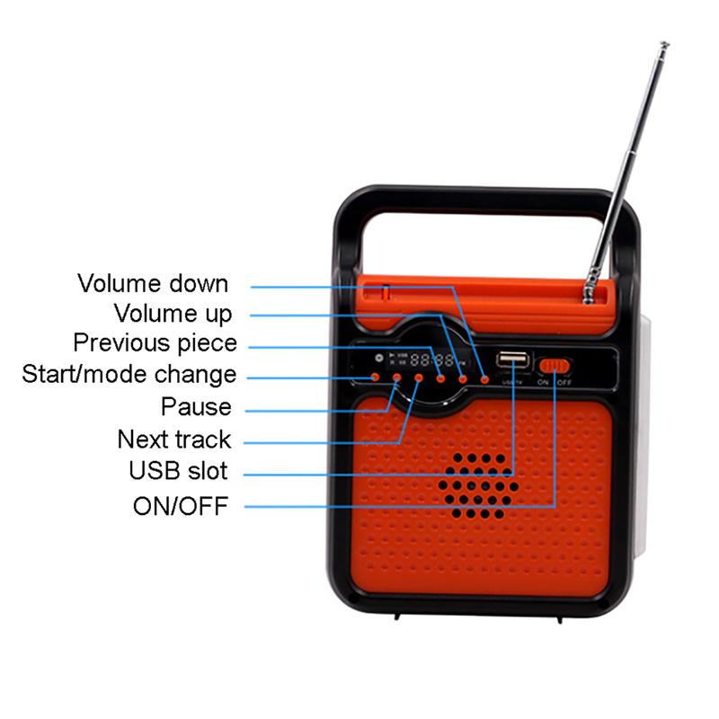 Solar Light Solar Power Panel Generator Kit Home System 2 LED Bulb Highlight Energy Saving Light Solar Lighting with FM Radio