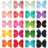 4Pcs/lot 6''Solid Color Grosgrain Ribbon Bows Hair Clips For Cute Girls Large Handmade Hairpins Barrettes Kids Hair Accessories