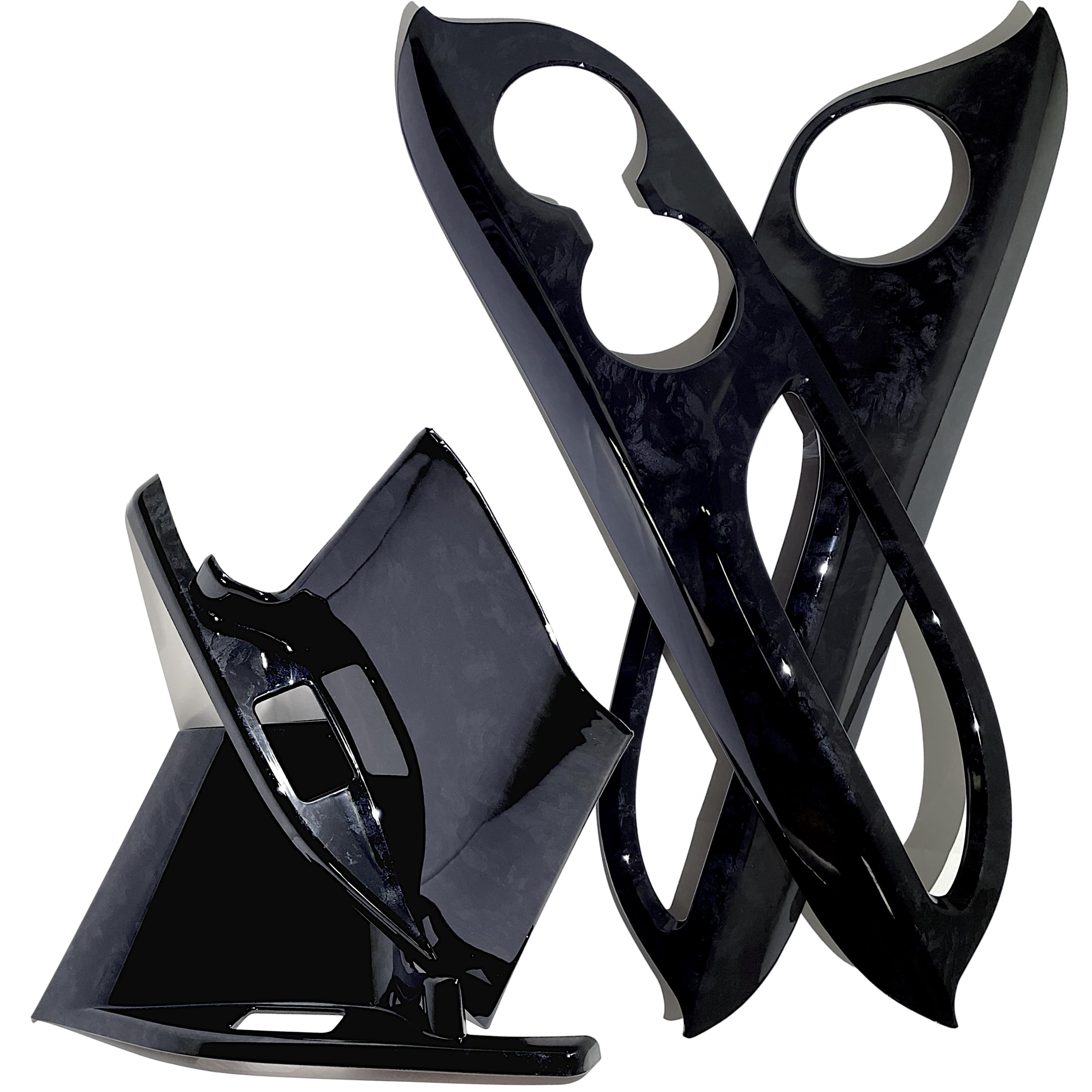 

Flatland Накладка переключателя задней двери и панель подстаканника, набор из 4 штук, дерево, для ранних и поздних (Черное зерно) Альфард/Веллфайр (Серия 30, Модели)