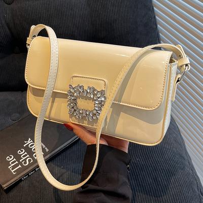 Fashion Rhinestone Small Square Bag Spring and Summer Spice Girl Shoulder Armpit Bag High Value Texture Diamond-encrusted Messenger Bag