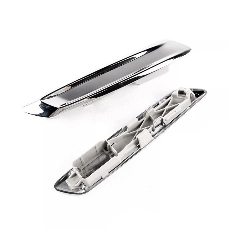1Pair Chrome Exterior Front Fender Trim Strip Cover For BMW F10 F11 2013-2016 Sedan 51137336645 51137336646 Left & Right