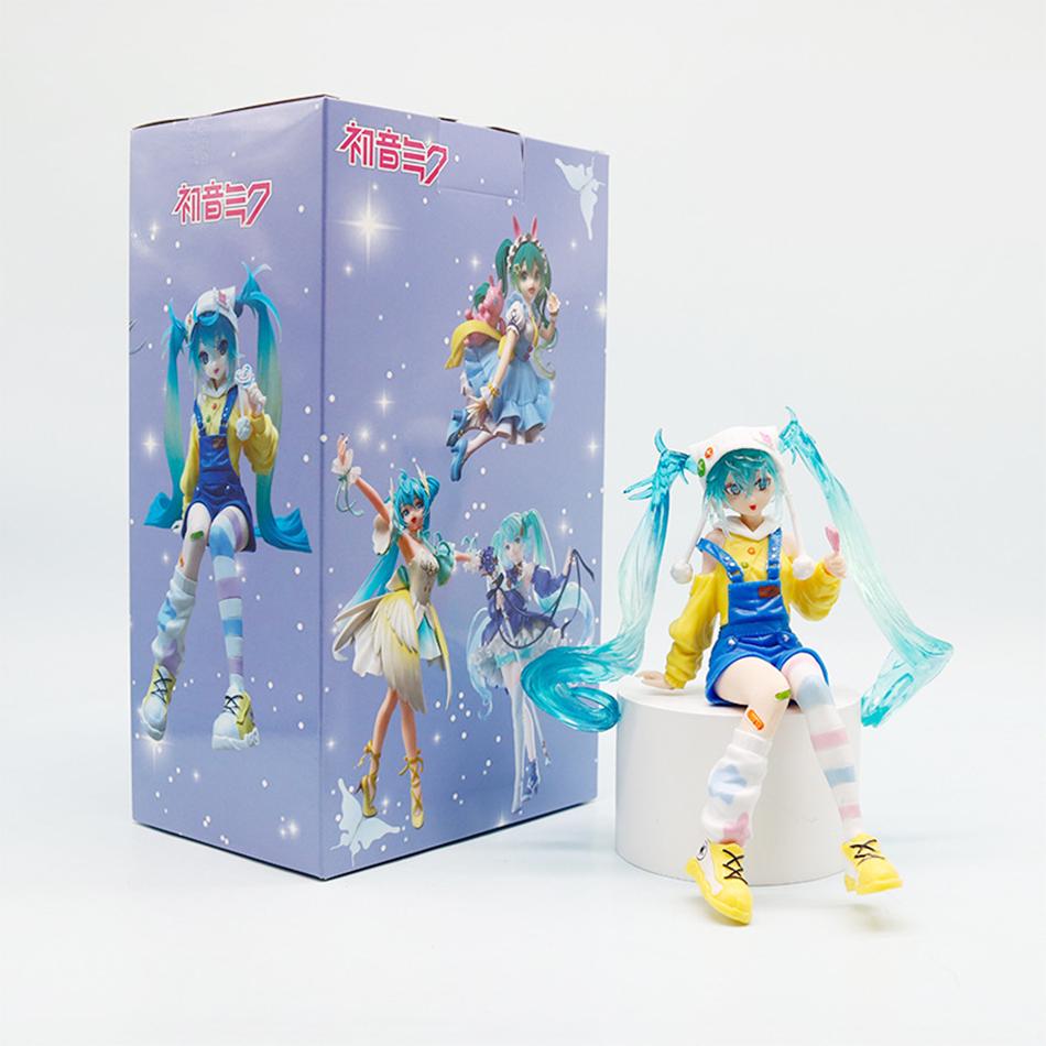 Anime Lutscher Hatsune Miku Handgemachte Hasenohren Pyjamas PVC Modell Animation Zubehör Ornamente Geburtstagsgeschenke