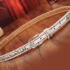 Ethnic Style Retro Rivet Leather Belt with Rhinestone Inlays for Women