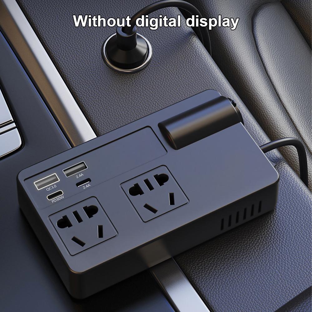 Power Adapter ON/OFF Switch 200W Car Inverter QC 3.0 USB/PD/Type-C Chargers Auto Accessories Voltage Detection DC 12V/24V to AC 220V Converter