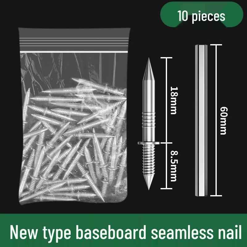 Massivt trä golvsockel Höghållfast huvudlöst och trappspik (Inget hål)