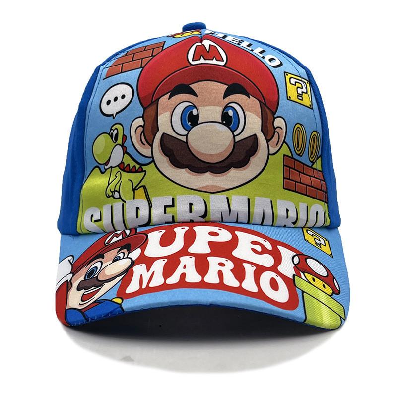 Super Mario Bros Pattern Kids Baseball Cap With Cotton Material And Sun Block For Outdoor Activities