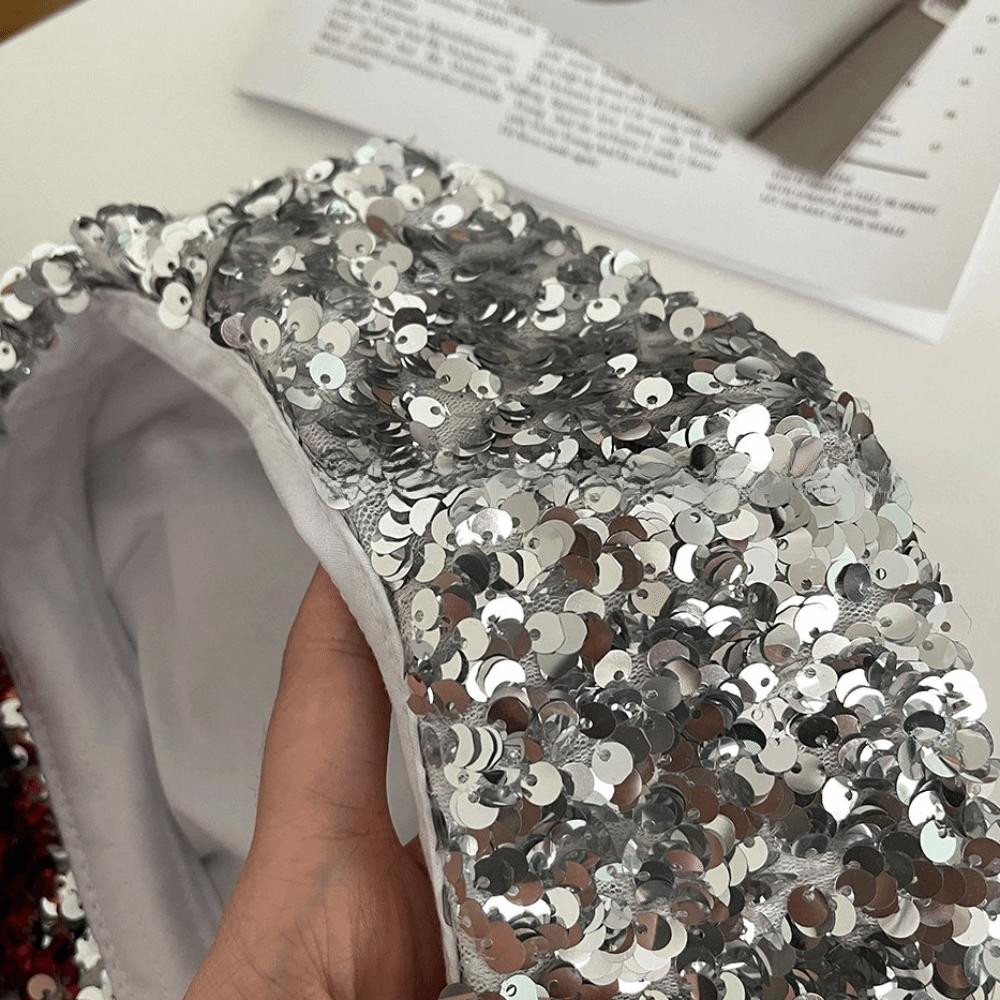 Sparkling Fashion Painter Hat Trendy Lady Octagonal Cap Glitter Sequin Beret Outdoors Activities