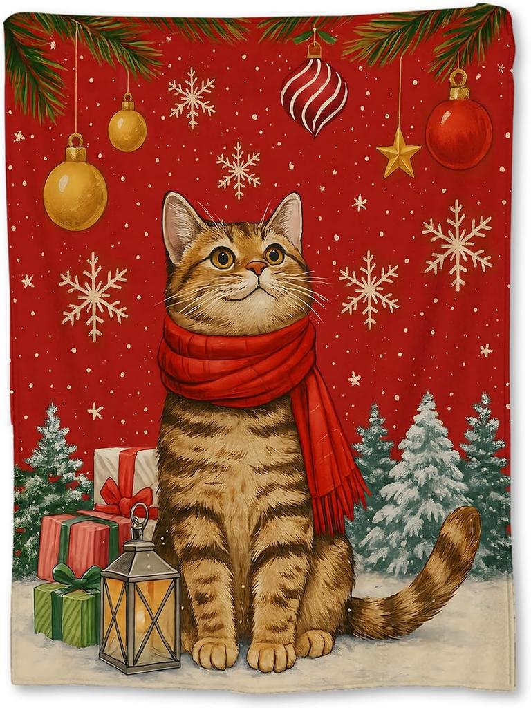 Weihnachten Santa Flanelldecke - Weich, Leicht & Niedlich mit Weihnachtsmann-, Baum- & Zuckerstangen-Designs für Sofa, Bett oder Reise