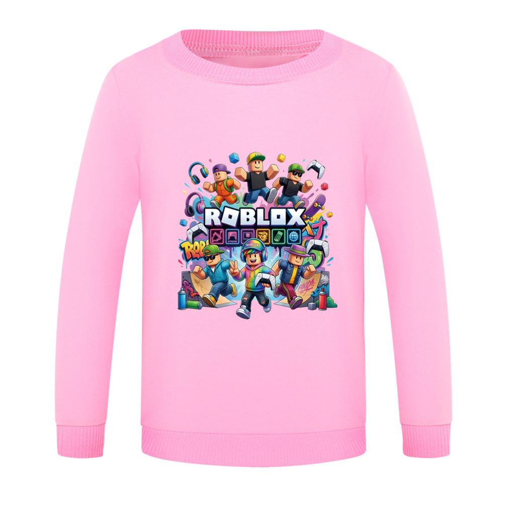 5573 Boys Girls Roblox Game Printed Round Neck Long Sleeves Sweatshirt Top