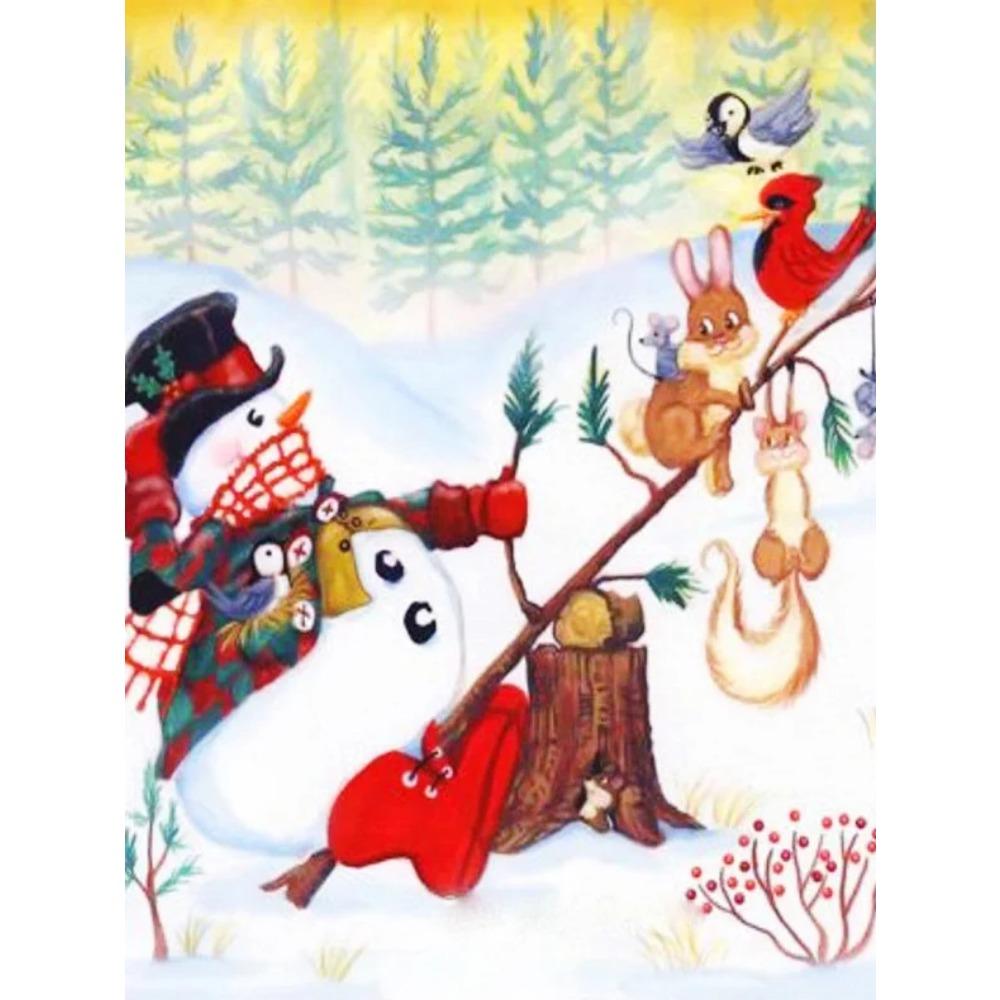 Elmas Boyama Sanatı Tam Matkap Kardan Adam Elmas Boyama El Yapımı Karlı Gün Diy Elmas Mozaik Resim Ev Dekorasyon Noel Hediyesi