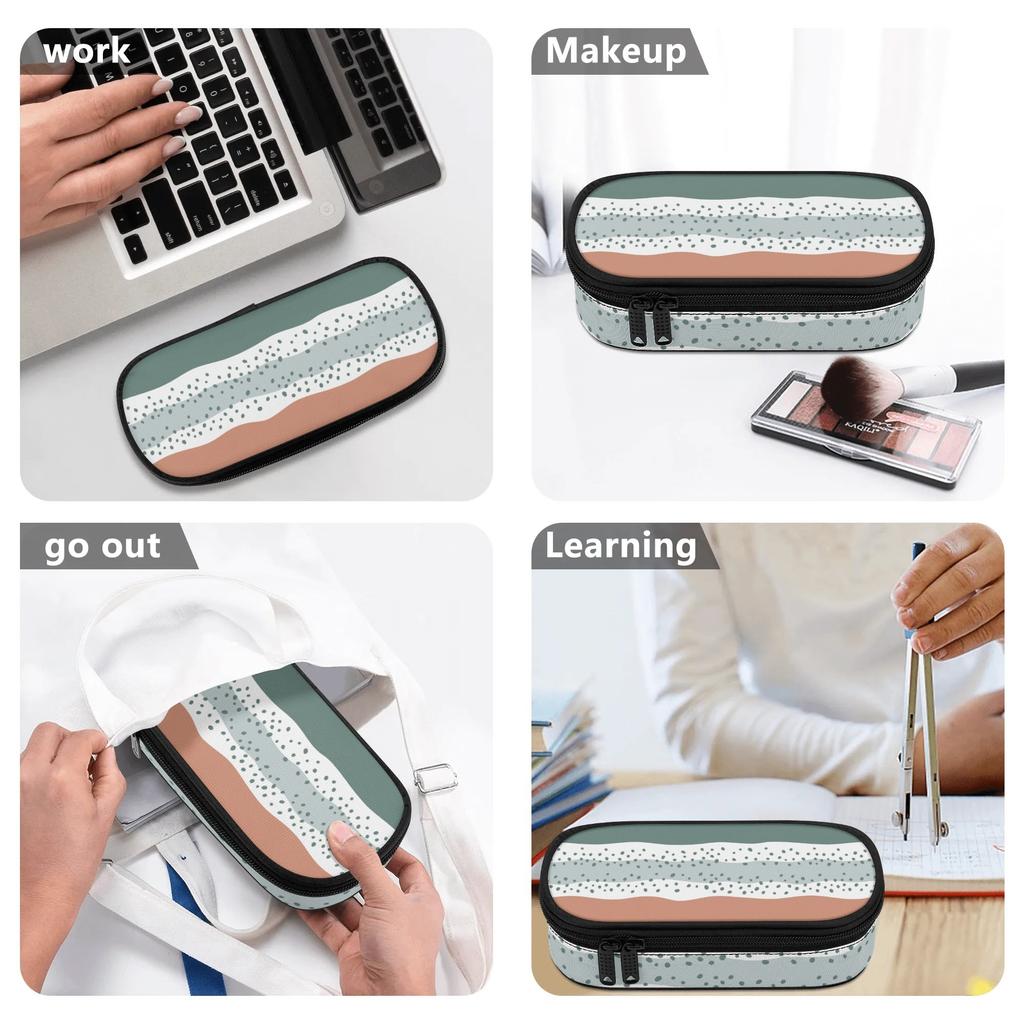 Federmäppchen Geräumiger Stauraum 300D Polyester Reißverschluss mit Hauptfach Netztasche und Stiftschlaufen für das tägliche Studium