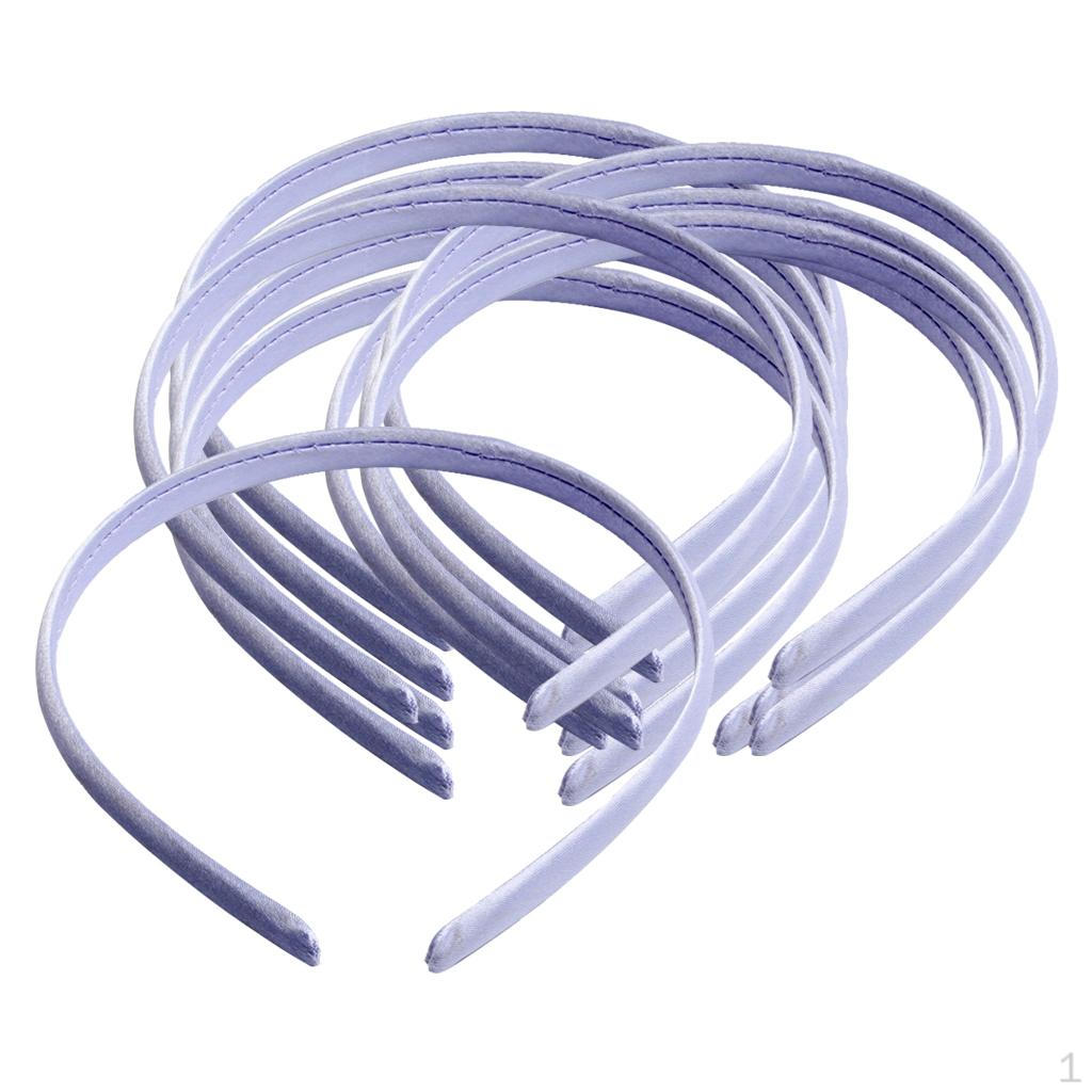 10 Pcs Women Girls Satin Plain Headband Alice Ban Hair Band Diy