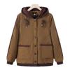 Elegant Hooded Cotton Jacket for Moms - Thick, Fashionable Fall & Winter Outerwear for Middle-Aged and Elderly