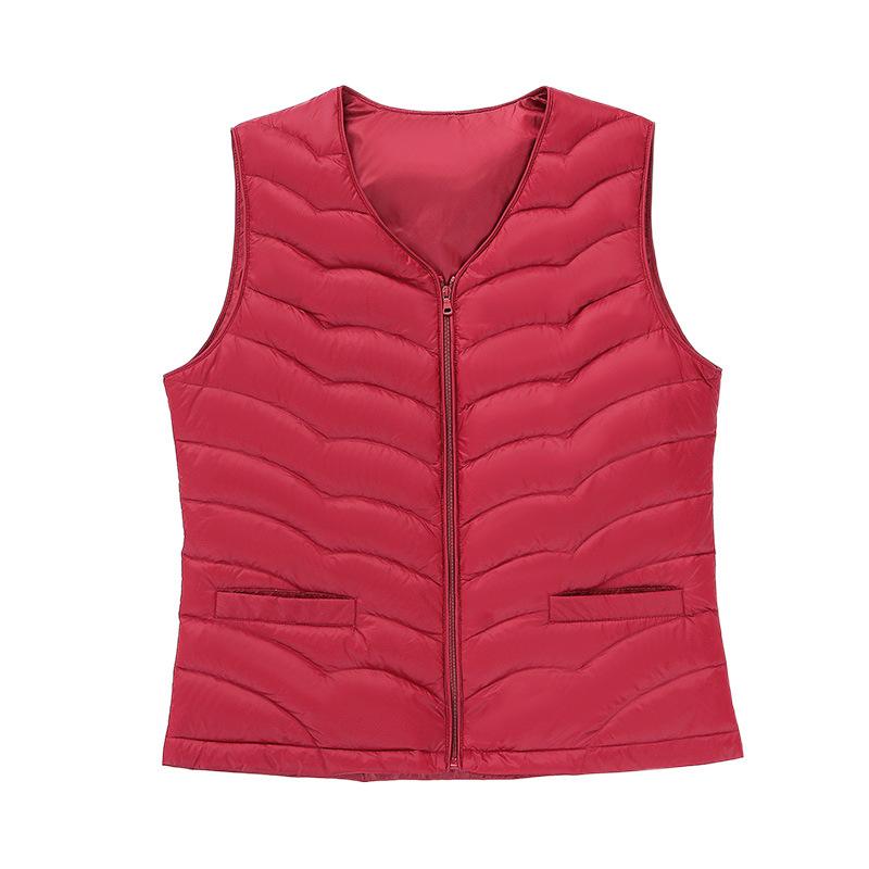 Winter Middle-aged and Elderly Women's Clothing Down Vest Liner Large Size Vest Light and Thin Mother Clothing