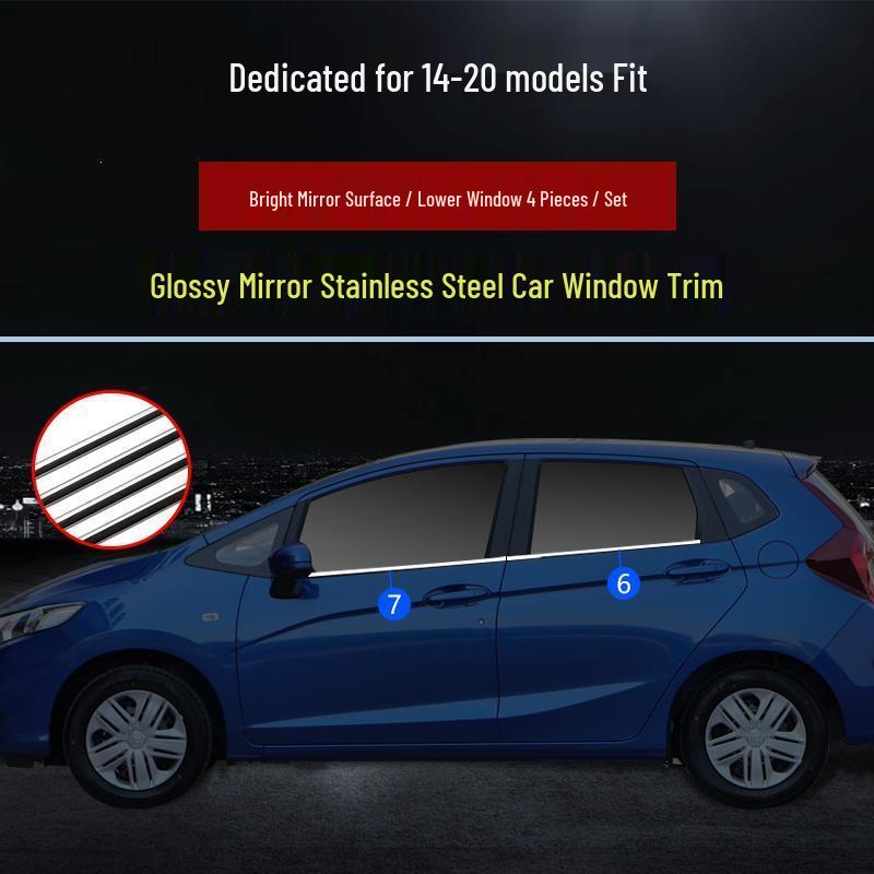 

Honda Fit 2014-2021 Отделка окон Декоративная полоса из нержавеющей стали