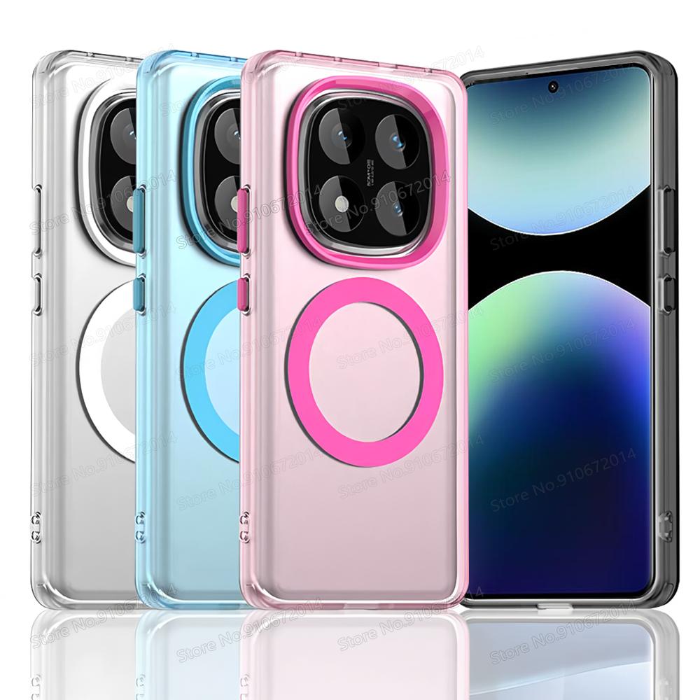 Gjennomsiktig Matt Deksel For Xiaomi Redmi Note 14 Pro Plus Magnetiske PC Harde Telefondeksler Redmi Note 13 Pro Plus 5G 4G 13C 14C Deksel