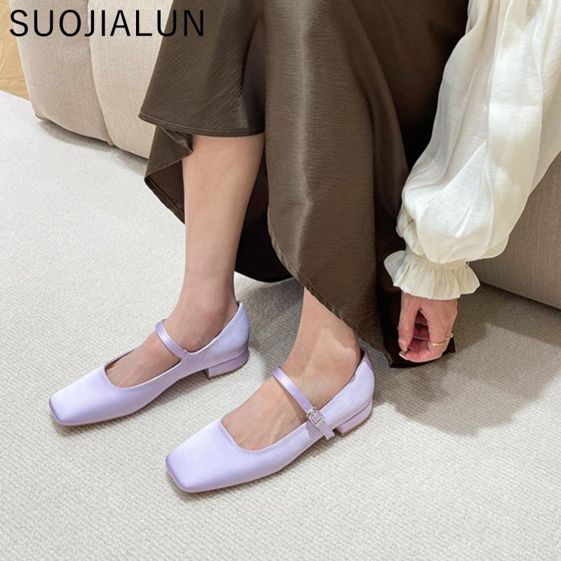 Fashion SUOJIALUN 2025 Summer Women Flat Shoes Round Toe Shallow Soft Ballerina Shoes Ladies Casual Dress Ballet Loafers Classics Mujer